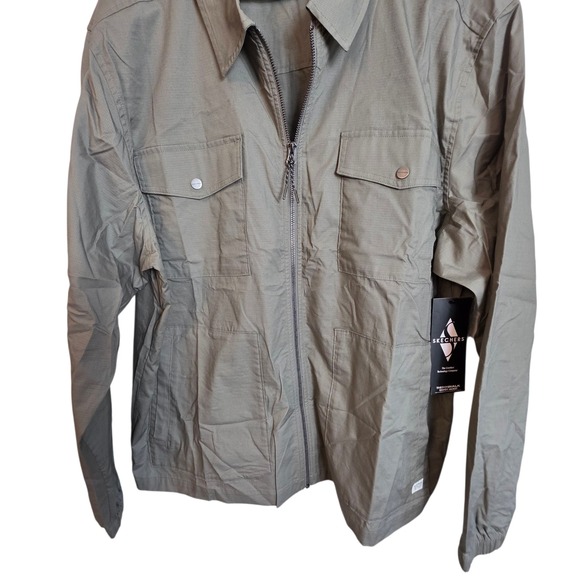 Skechers Men's Utility Jacket Green Full Zip Pockets Lightweight 2XL - Picture 4 of 14